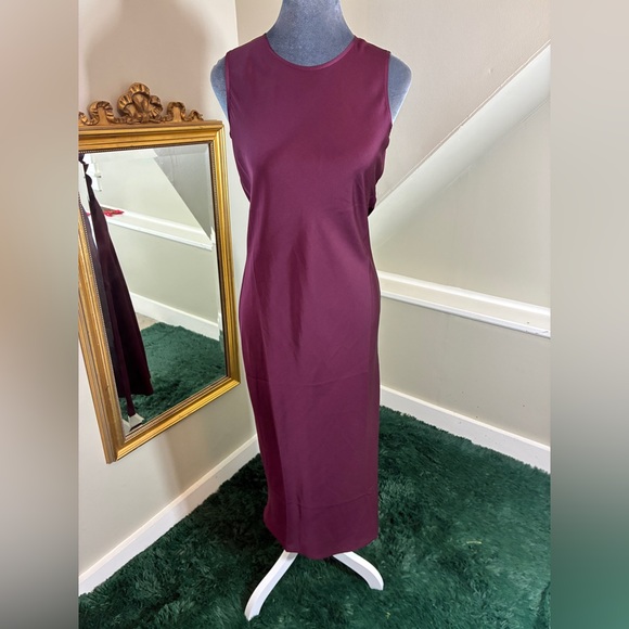 Quince Washable Stretch Silk Tank Midi Dress in Wine Tasting Size XS - Picture 3 of 13
